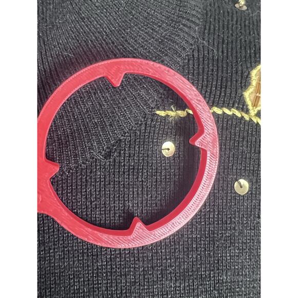 Quacker Factory Cardigan Sweater Full Beaded Zipper Womens 1X Black Sequins - Picture 4 of 13